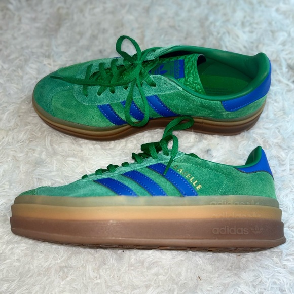 adidas Shoes - Adidas Gazelle Emerald Green Sneakers with Blue Stripes | Size 8.5
